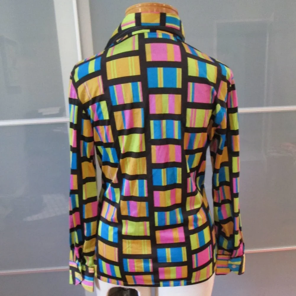 *SOLD* Vintage Marlboro 70s Disco Era Button Front Shirt - Picture 3 of 5